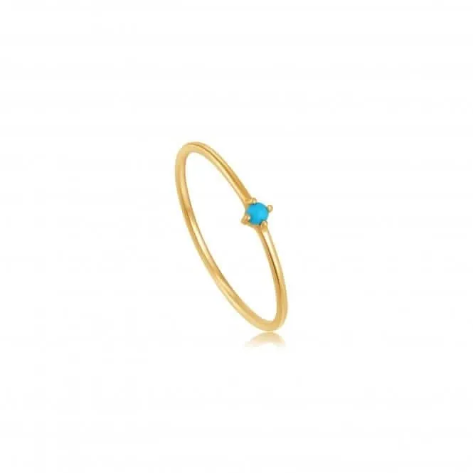 14k Gold Turquoise Stone Ring RAU001-02YG