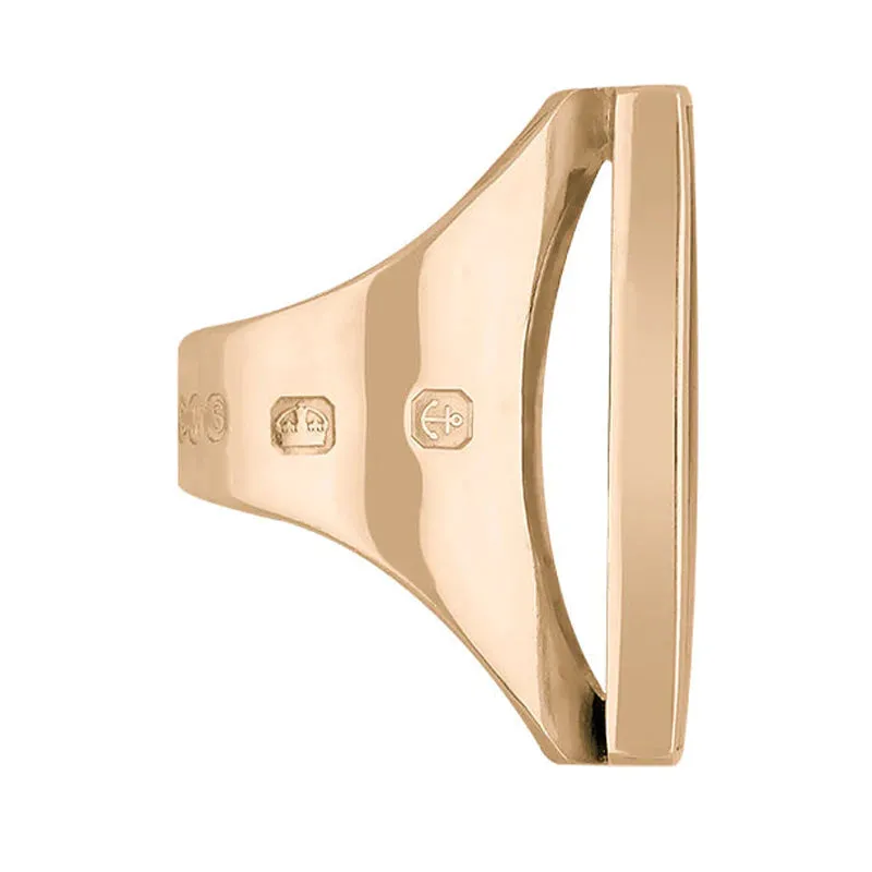 18ct Rose Gold Blue John Hallmark Large Oblong Ring