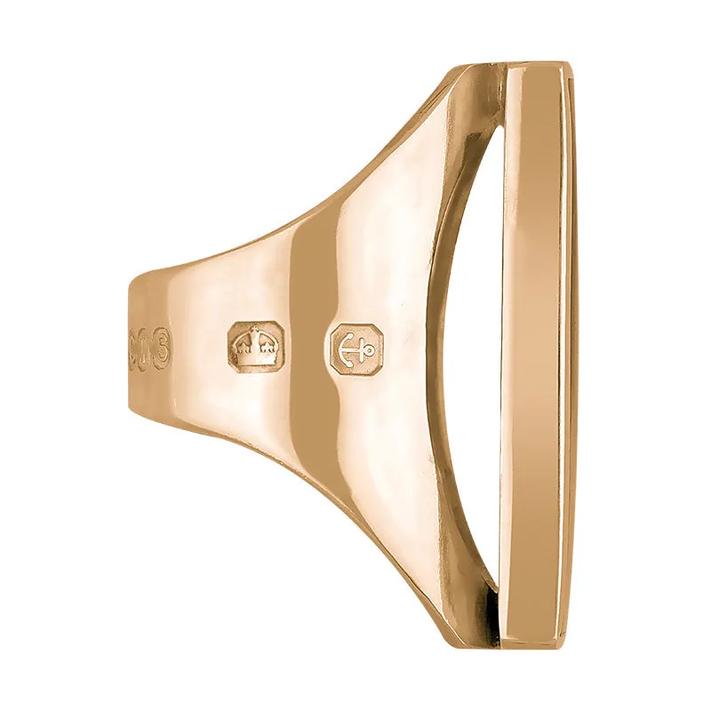18ct Rose Gold Turquoise King's Coronation Hallmark Large Square Ring D