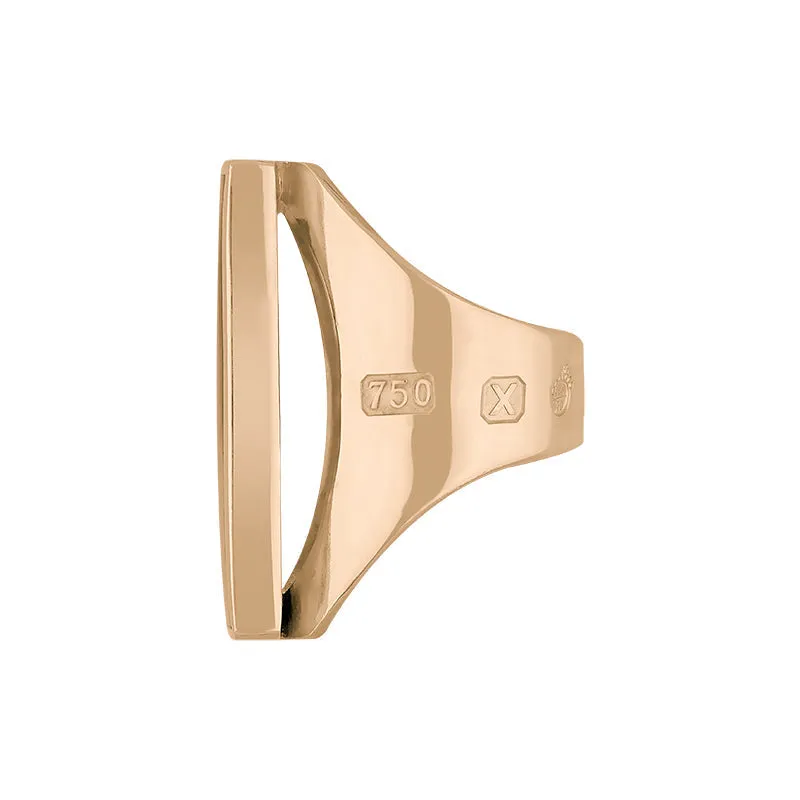 18ct Rose Gold Whitby Jet Queen's Jubilee Hallmark Large Oblong Ring D