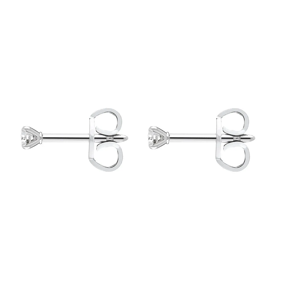 18ct White Gold 0.10ct Diamond Claw Set Solitaire Stud Earrings