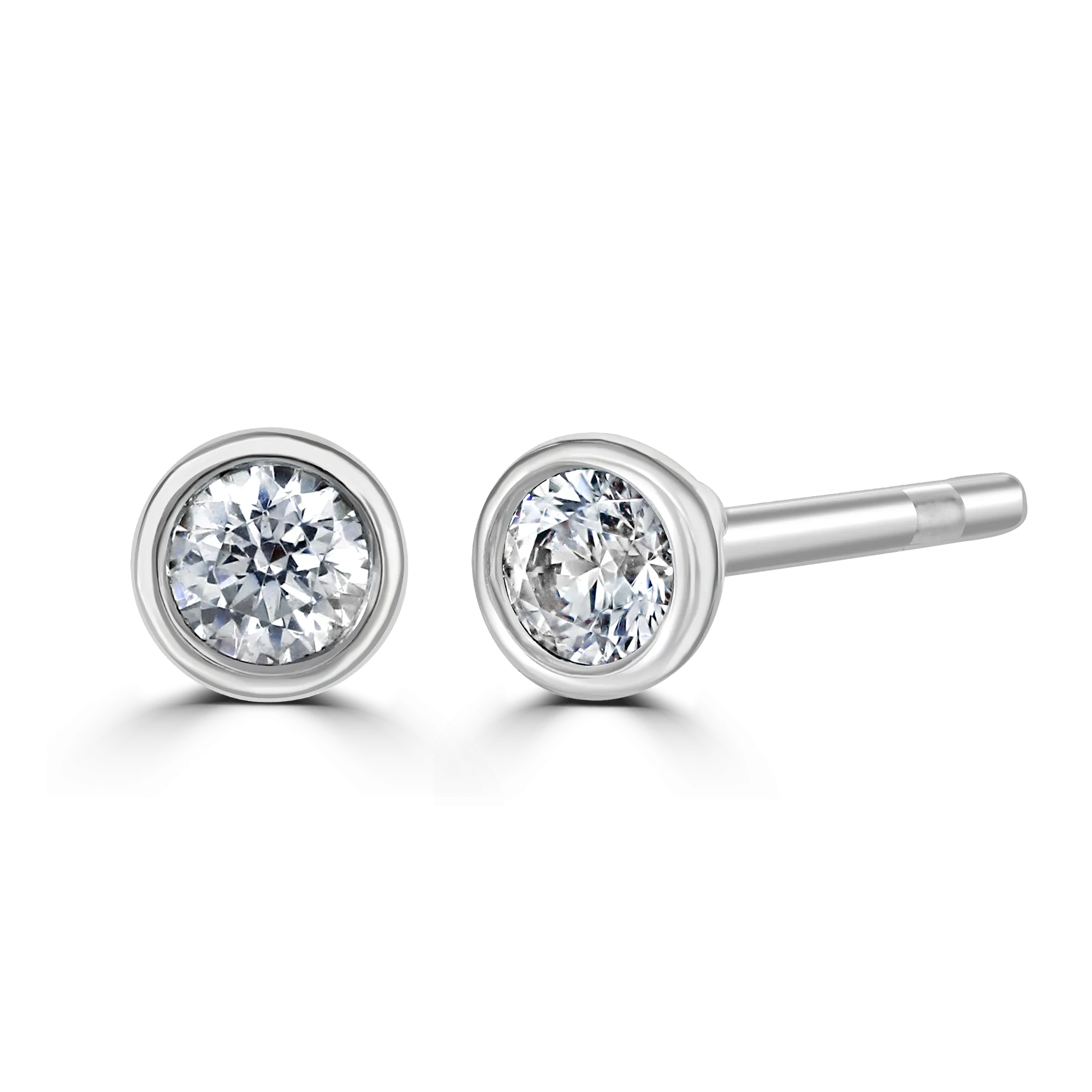 18ct White Gold 0.15ct Lab Grown Diamond Solitaire Stud Earrings