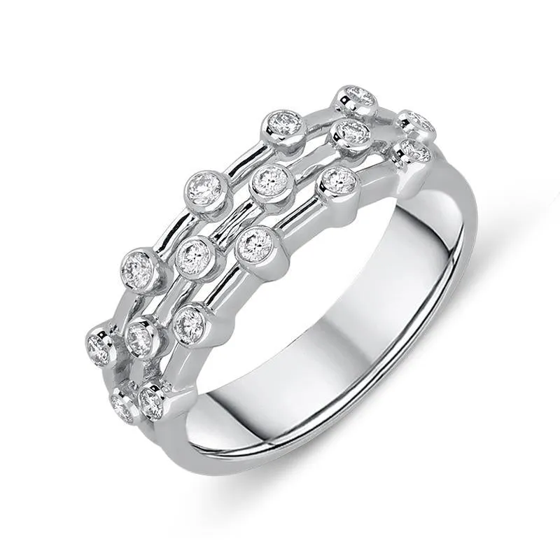 18ct White Gold 0.29ct Diamond Bubble Ring