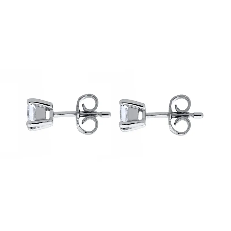 18ct White Gold 0.59ct Diamond Princess Cut Stud Earrings