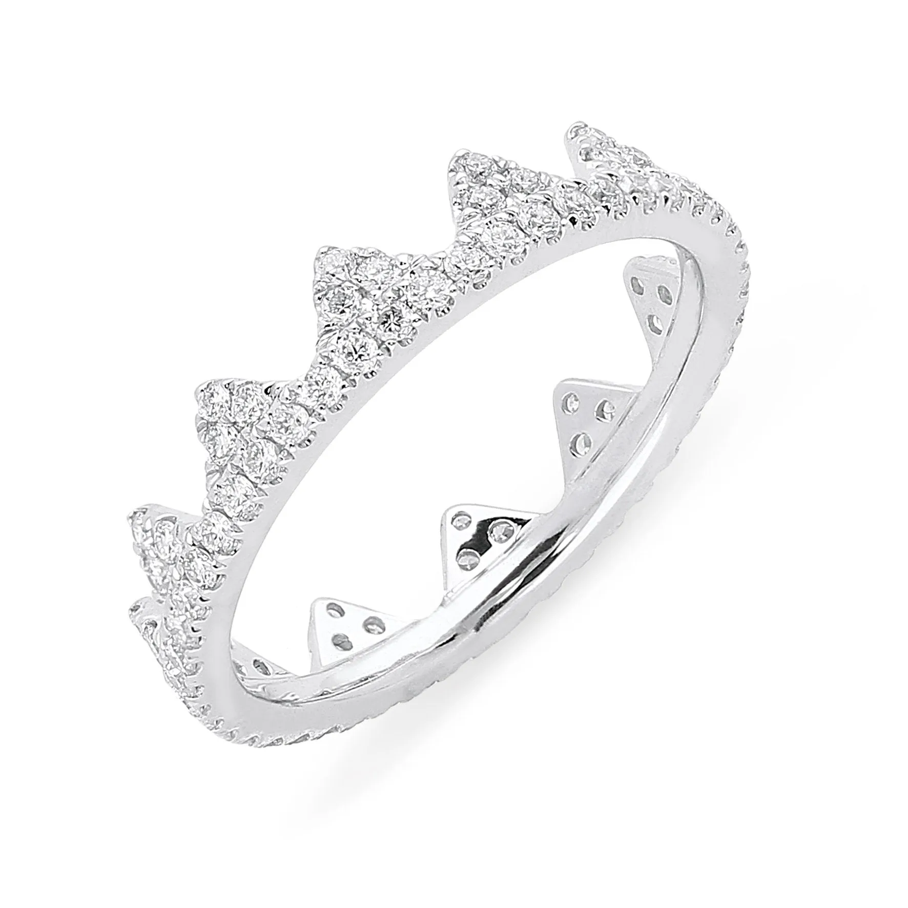 18ct White Gold 0.64ct Diamond Geometric Stacking Ring