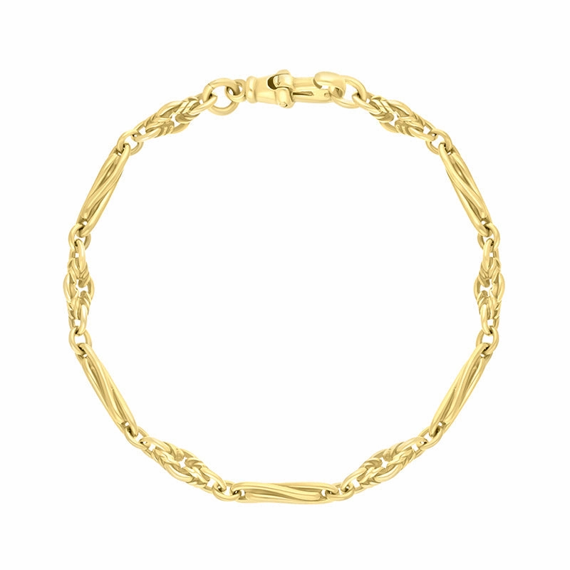 18ct Yellow Gold Twist Byzantine Handmade Bracelet
