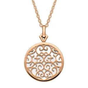 9ct Rose Gold Bauxite Flore Filigree Necklace
