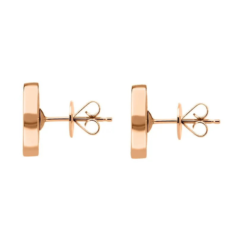 9ct Rose Gold Malachite Flore Filigree Stud Earrings