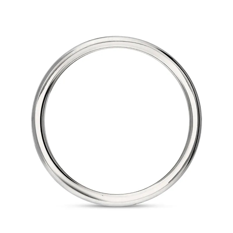 9ct White Gold 0.15ct Diamond King's Coronation Hallmark 4mm Ring D