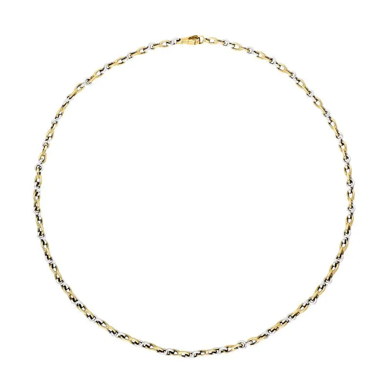 9ct Yellow and White Gold Chain Necklace