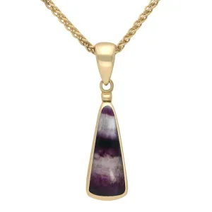 9ct Yellow Gold Blue John Light Triangle Shape Necklace