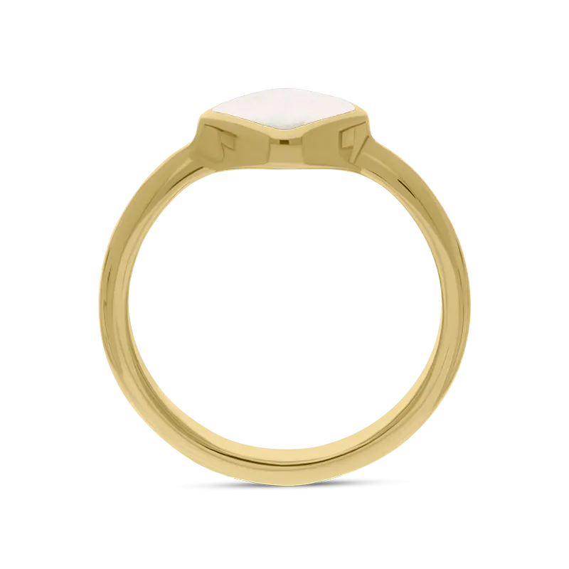 9ct Yellow Gold Mother of Pearl Cushion Ring