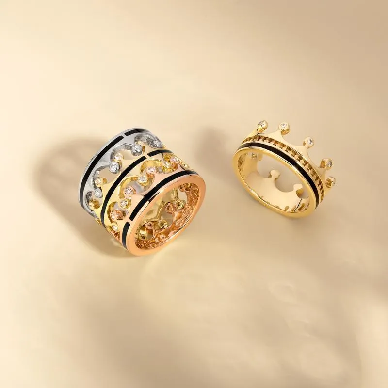 9ct Yellow Gold Whitby Jet Diamond Tiara Double Band Ring