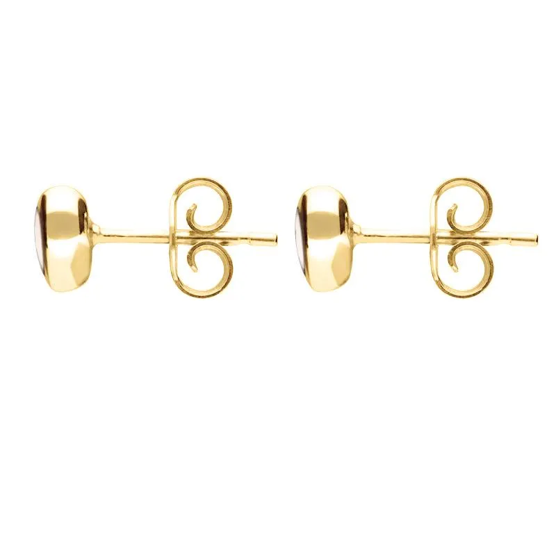 9ct Yellow Gold White Mother of Pearl Framed Heart Stud Earrings