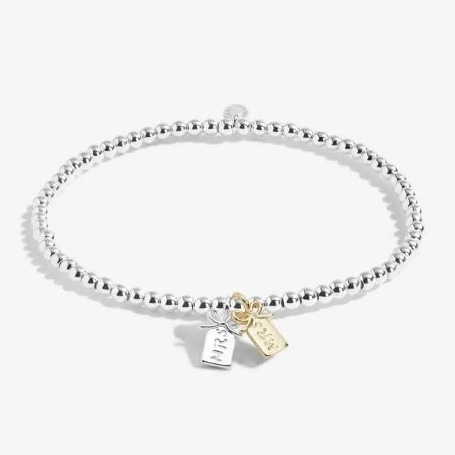 A Little Mrs & Mrs Silver Gold Plated 17.5cm Bracelet 7021