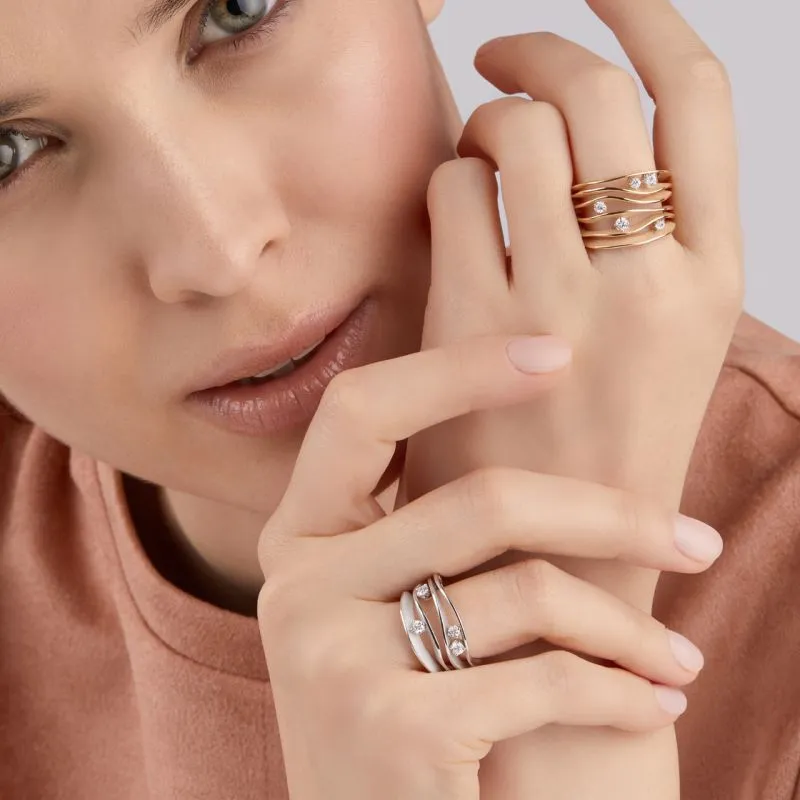 Annamaria Cammilli 18ct Orange Apricot 0.28ct Diamond Dune Series Ring