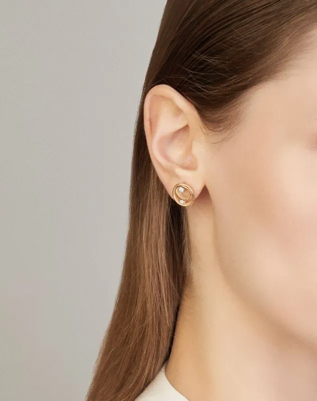 Annamaria Cammilli 18ct Orange Apricot Gold 0.18ct Diamond Dune Series Earrings