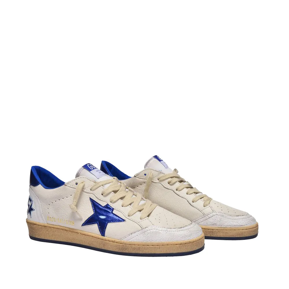 Ball Star Sneakers - Golden Goose -  White/Bluette - Leather