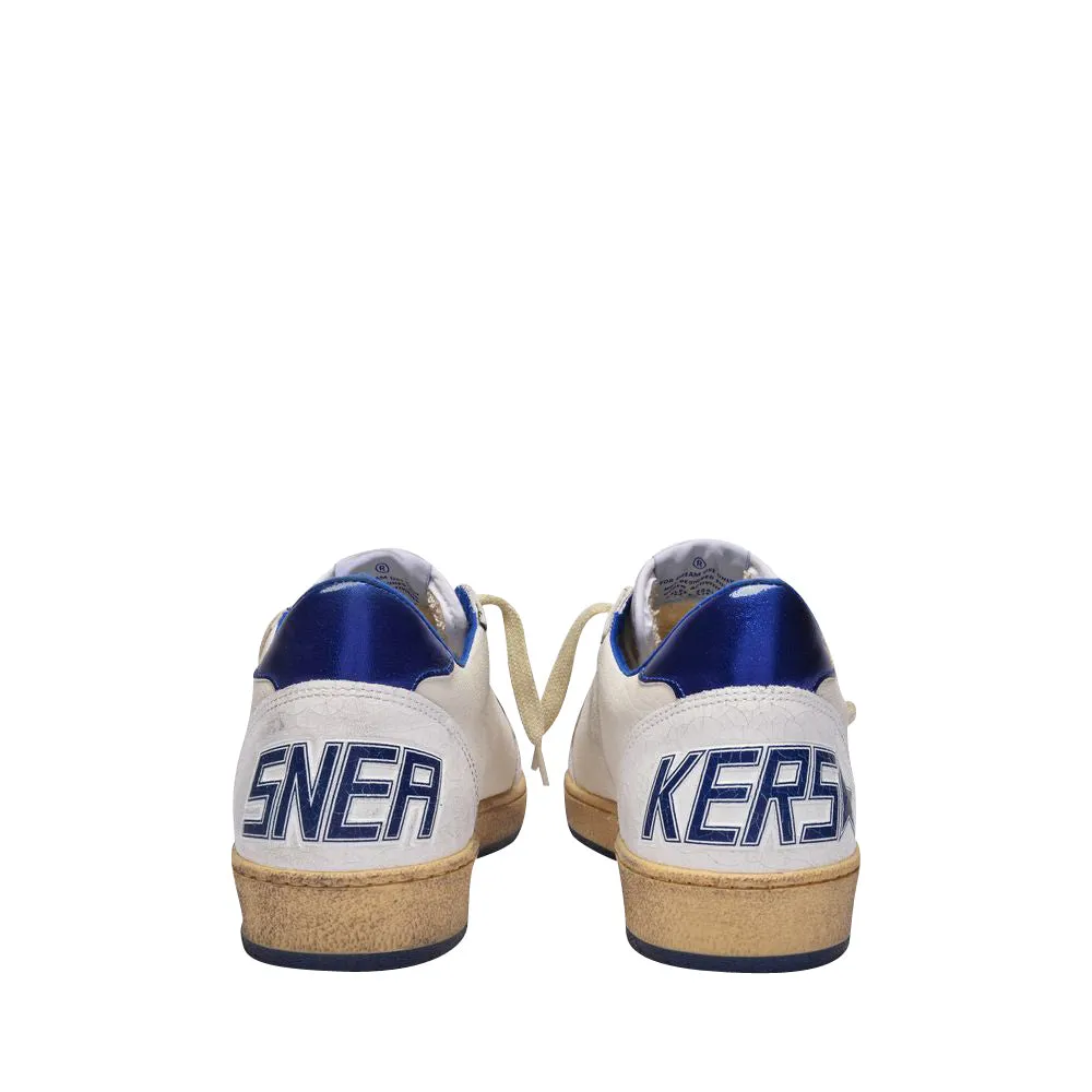 Ball Star Sneakers - Golden Goose -  White/Bluette - Leather