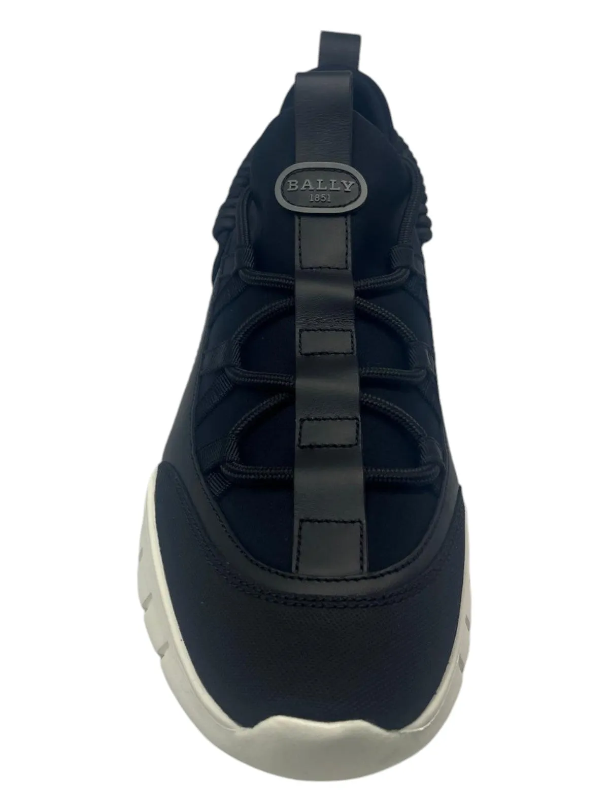 Bally Brogan 6239677 Men's Black Calf Embossed Sneakers