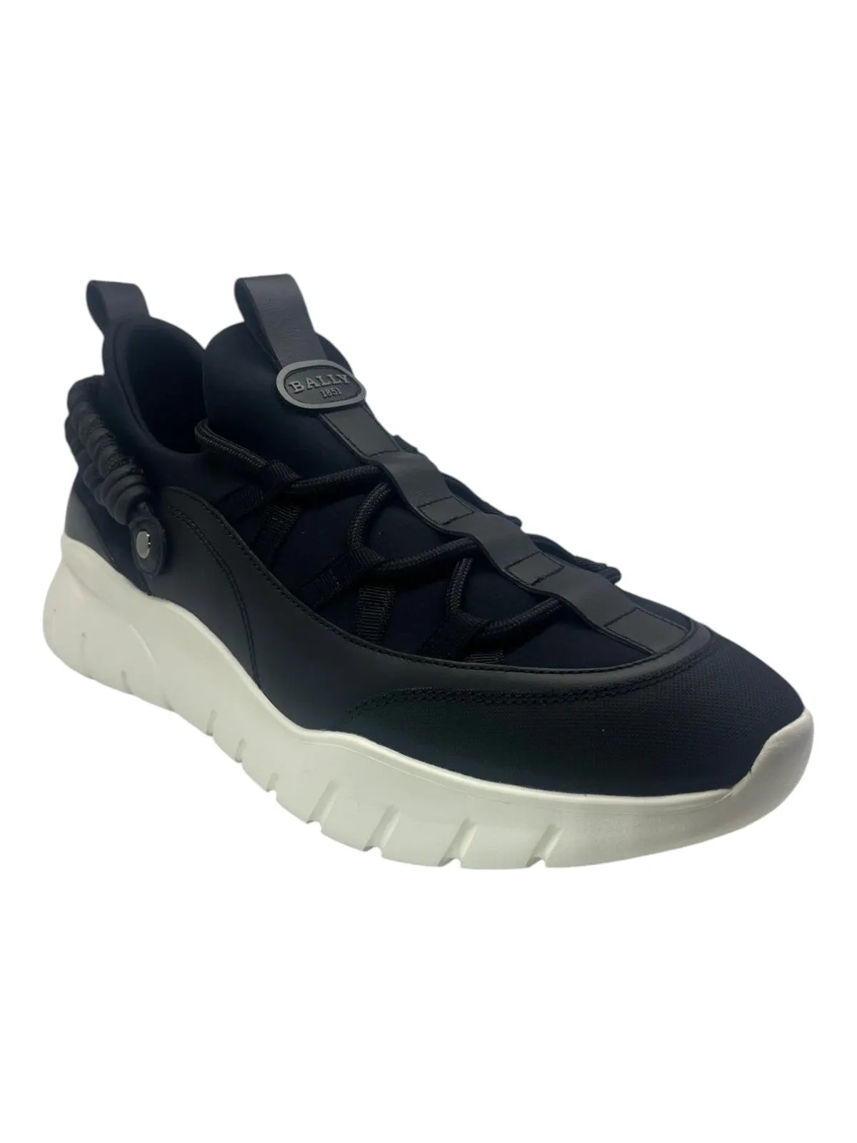 Bally Brogan 6239677 Men's Black Calf Embossed Sneakers