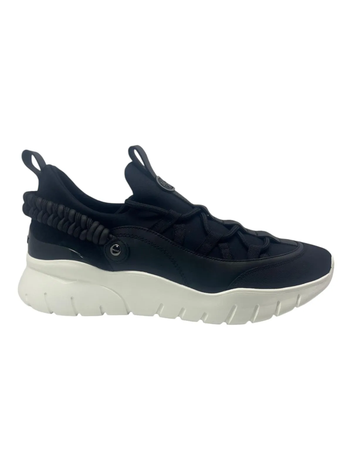 Bally Brogan 6239677 Men's Black Calf Embossed Sneakers