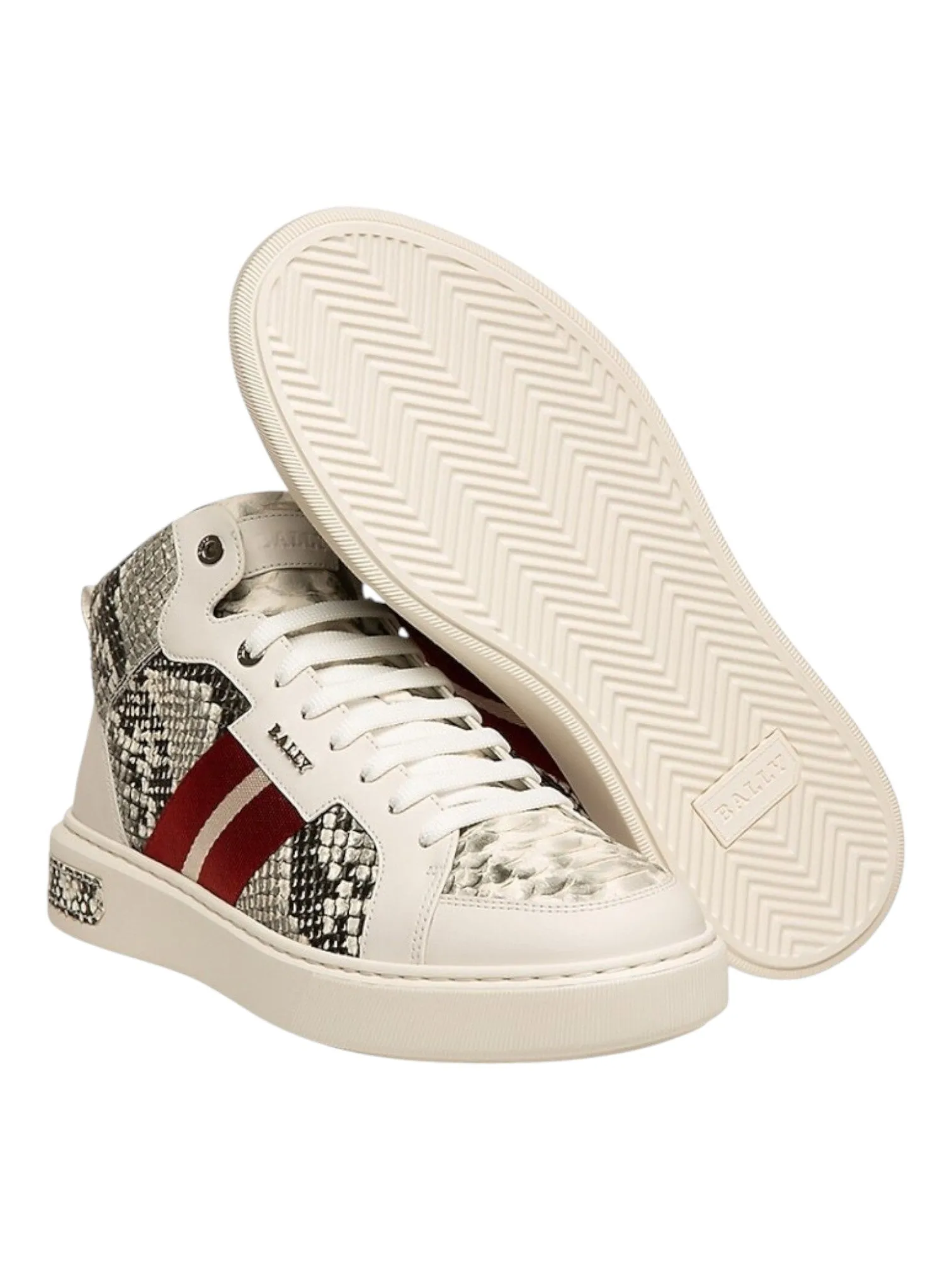 Bally Myles 6238392 Men's White Sheep Printed Leather Sneakers