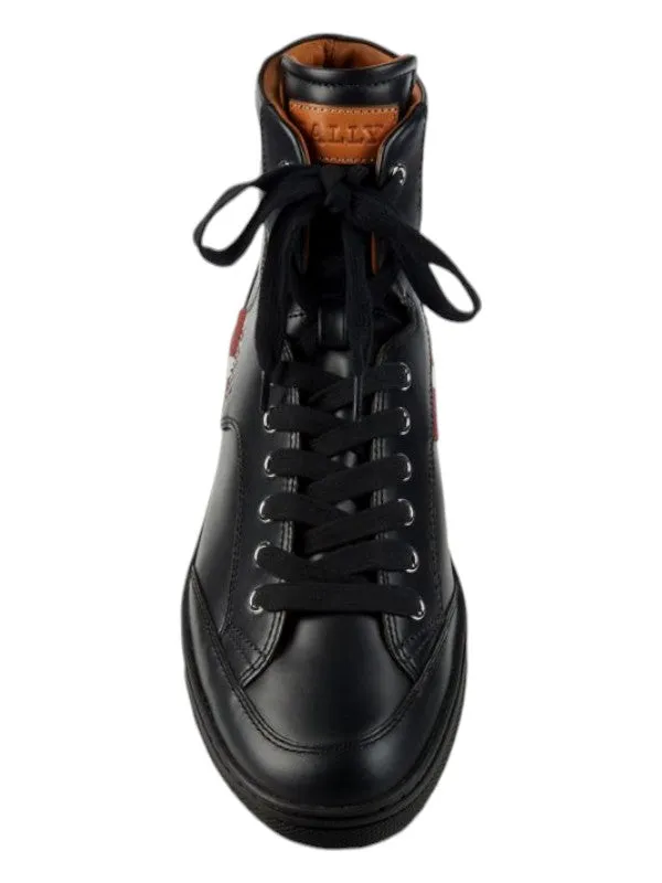 Bally Oldani Men's 6227952 Black High-Top Leather Sneakers