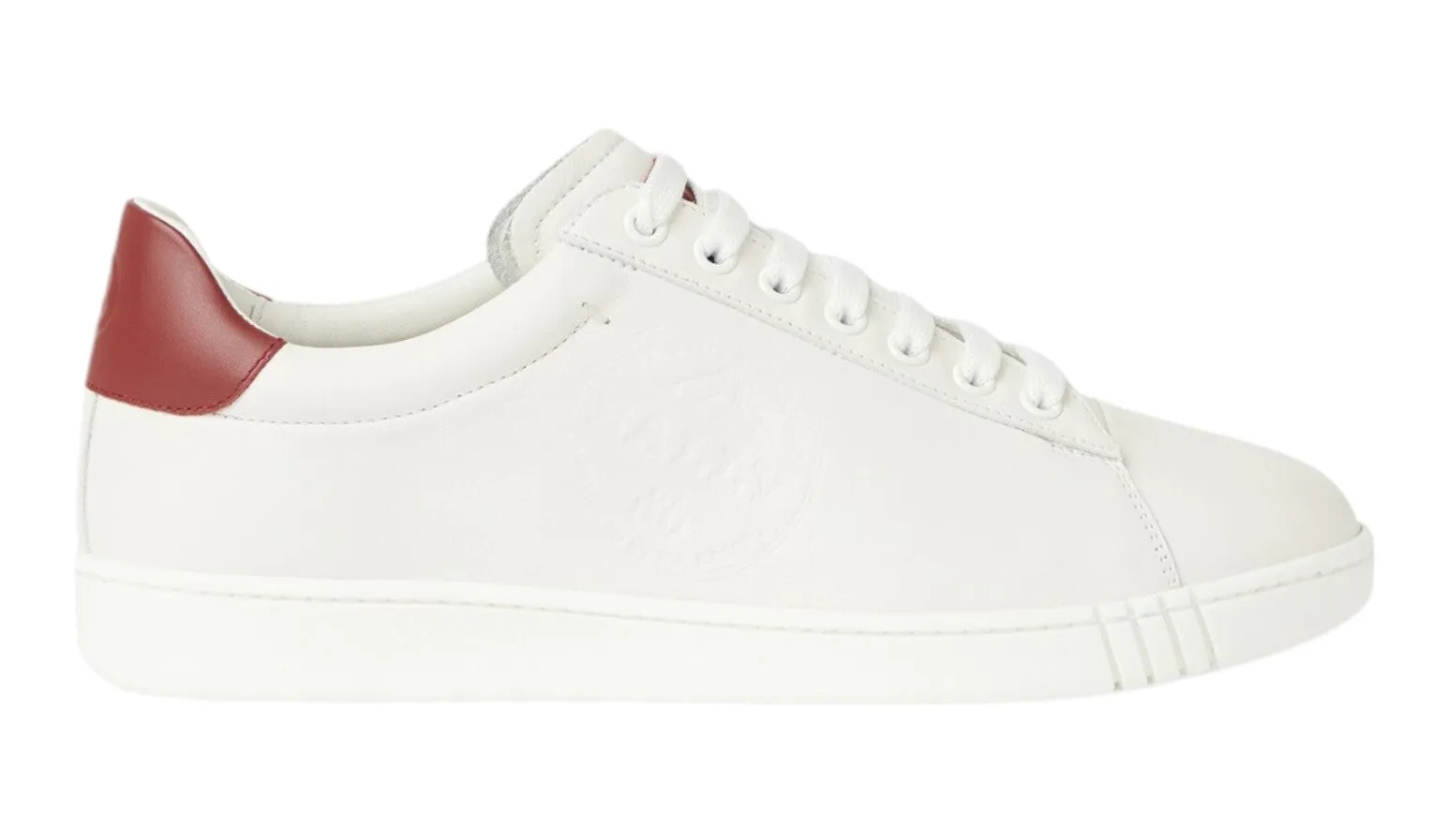 Bally Wildy 6237778 Men's White/Red Calf Plain Leather Sneakers