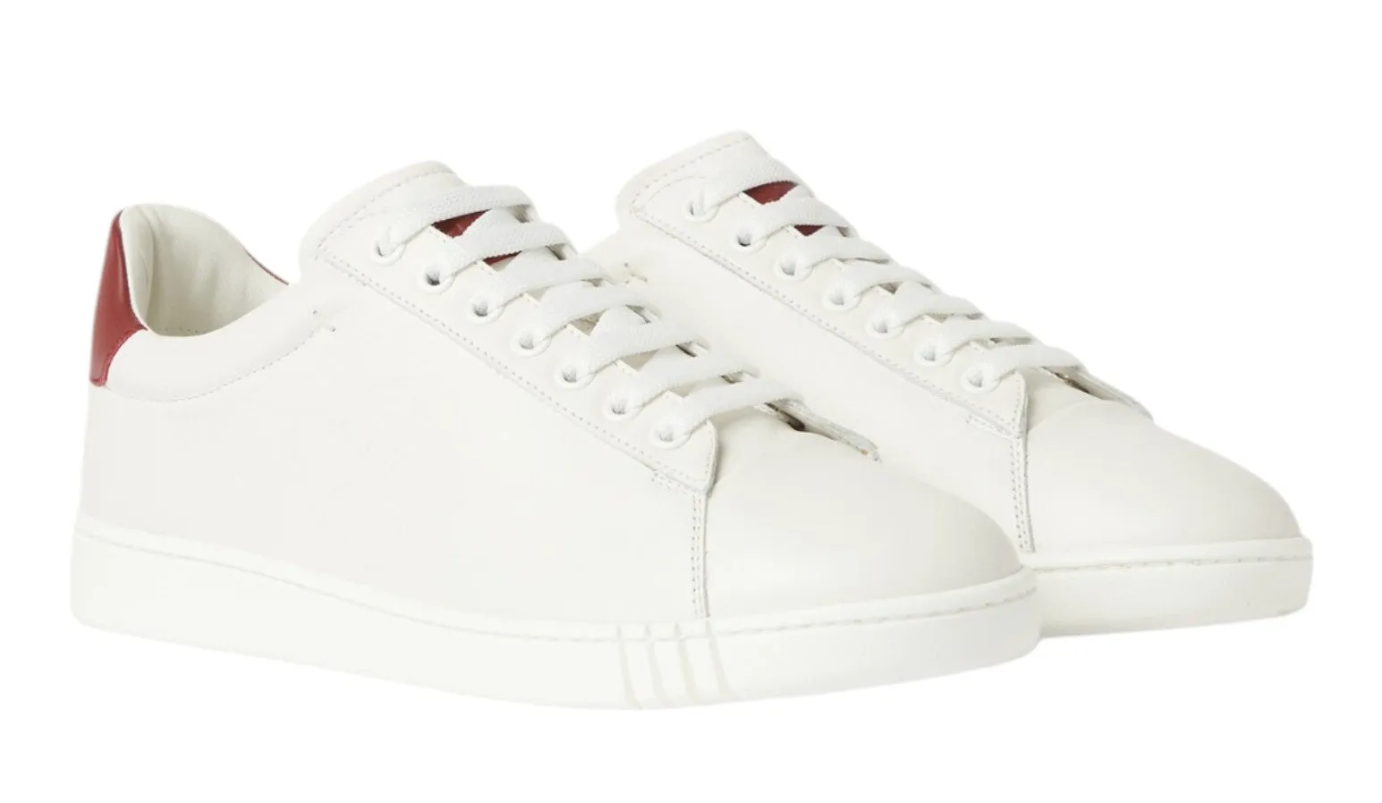 Bally Wildy 6237778 Men's White/Red Calf Plain Leather Sneakers