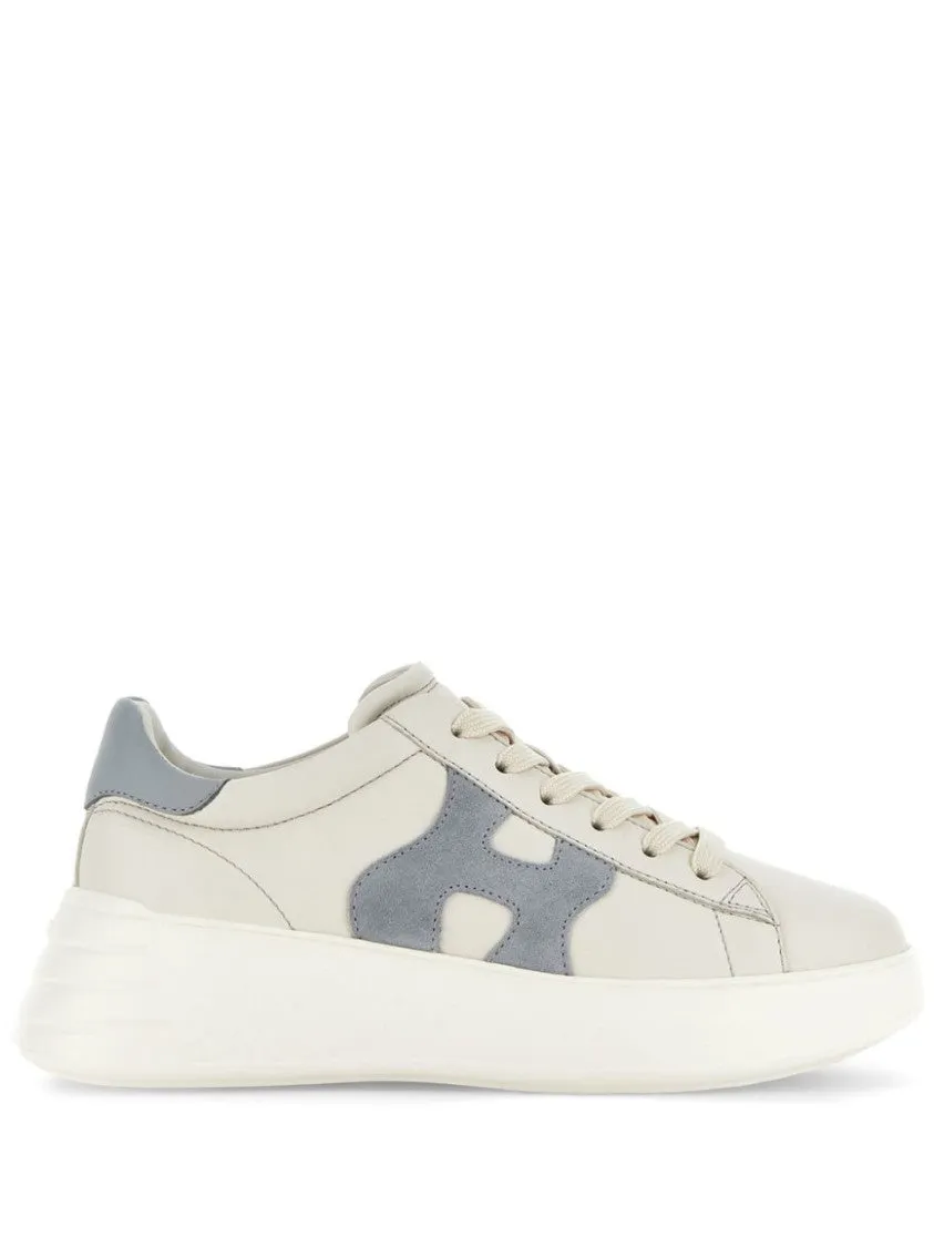 Beige Sneakers With Suede Accents And Sole