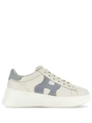 Beige Sneakers With Suede Accents And Sole