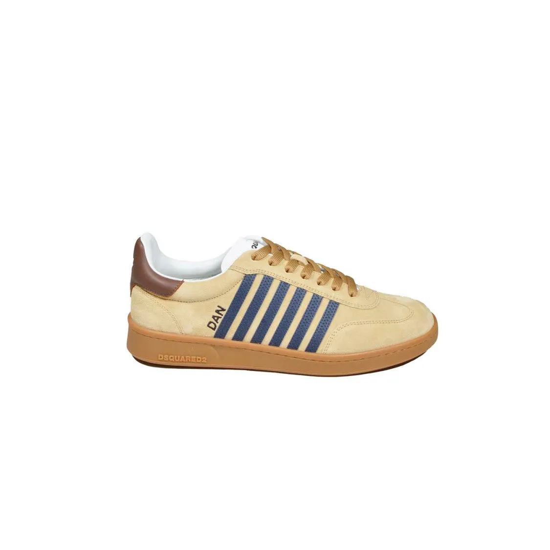 Beige Suede Leather Boxer Sneakers