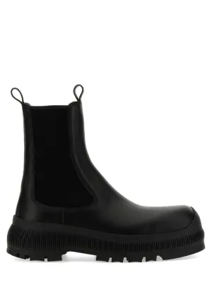 Black Calf Leather Chelsea Boots