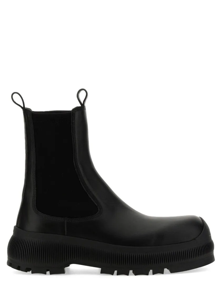Black Calf Leather Chelsea Boots