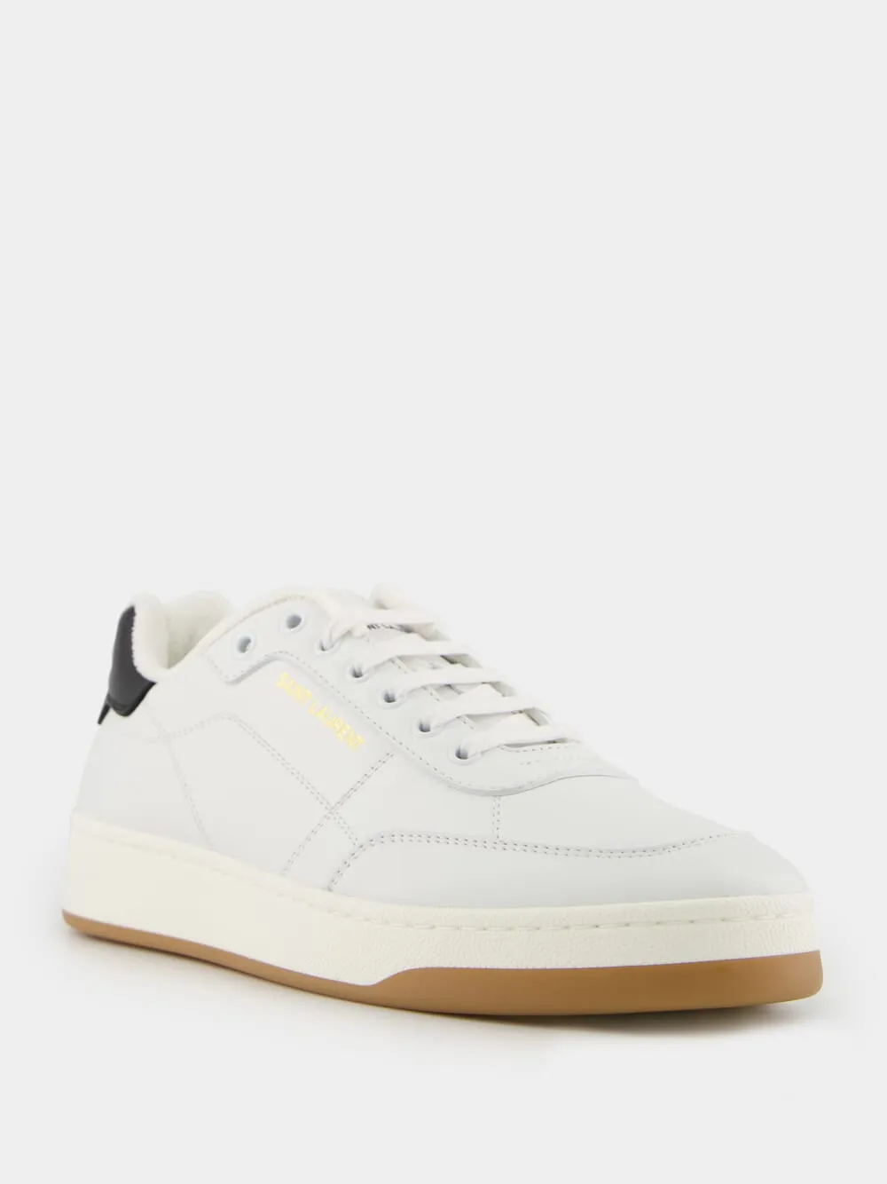 Blanc Optique and Black Sneakers in Smooth Leather