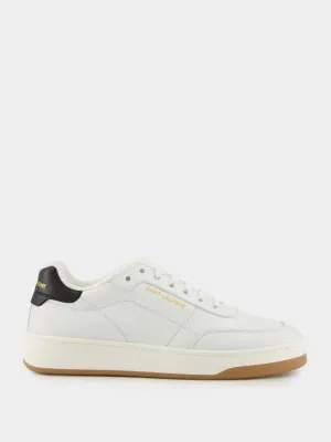 Blanc Optique and Black Sneakers in Smooth Leather