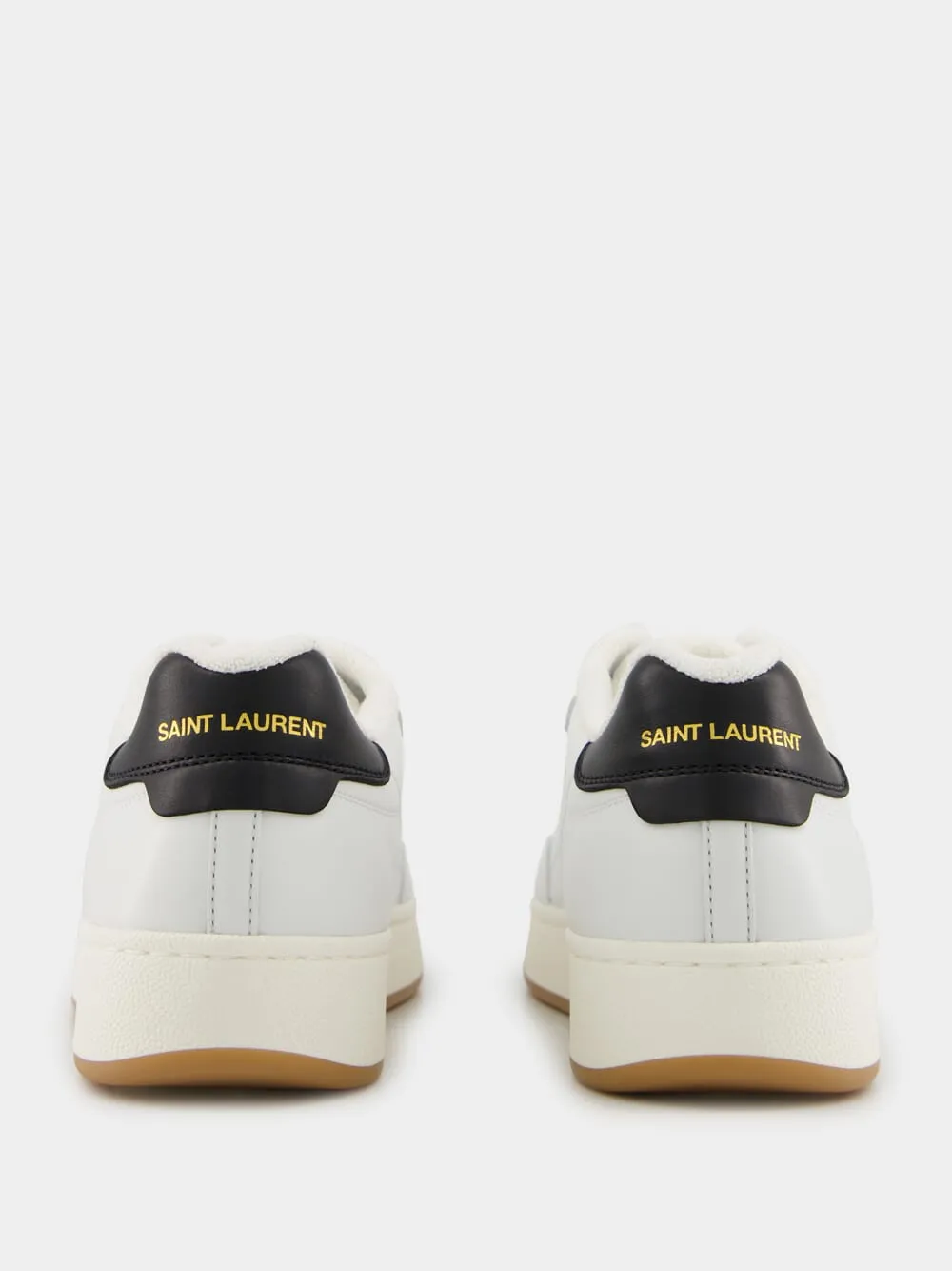 Blanc Optique and Black Sneakers in Smooth Leather