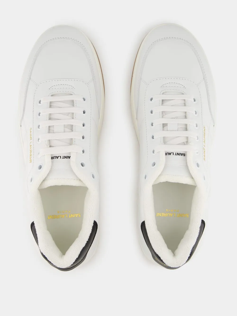 Blanc Optique and Black Sneakers in Smooth Leather