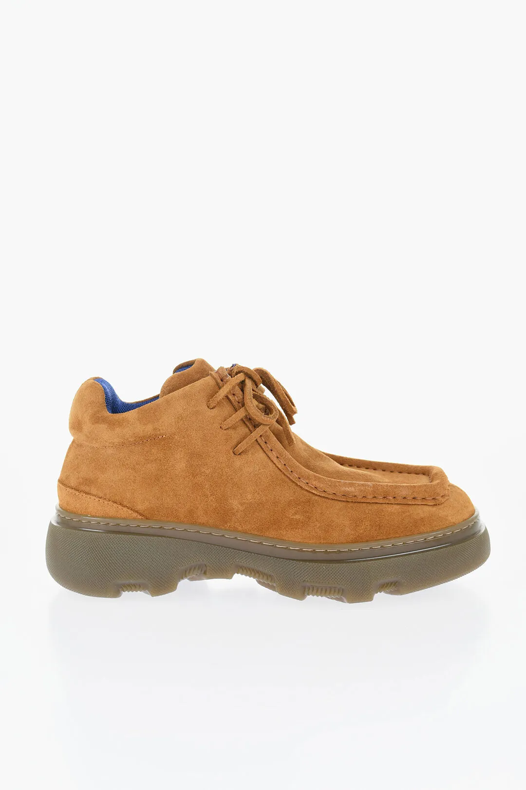 Burberry Suede Wallabee Shoes With Rubber Sole