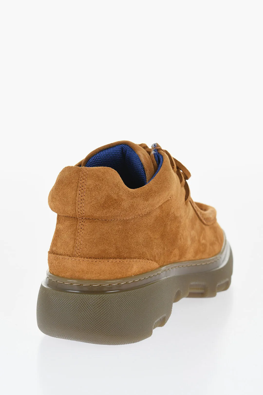 Burberry Suede Wallabee Shoes With Rubber Sole