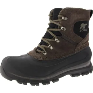 Buxton Lace Mens Fleece Lined Leather Winter Boots