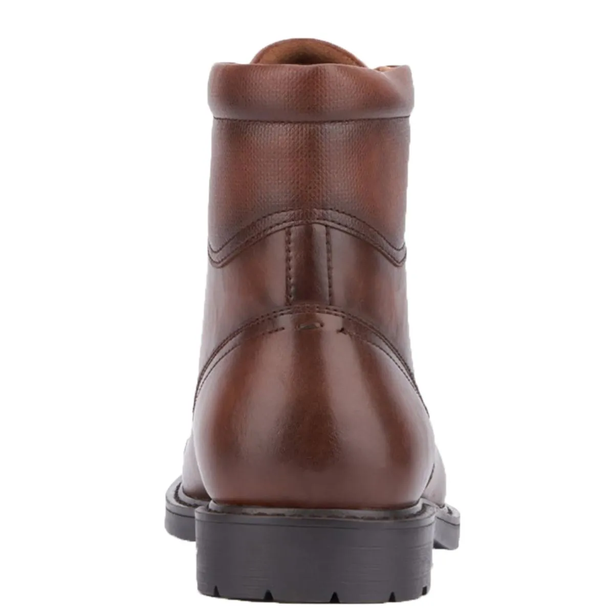 Caleb Mens Toe Cap Faux Leather Combat & Lace-Up Boots