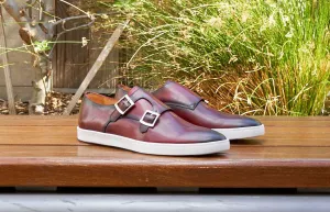 Calfskin Double Monkstrap Shoe Burgundy