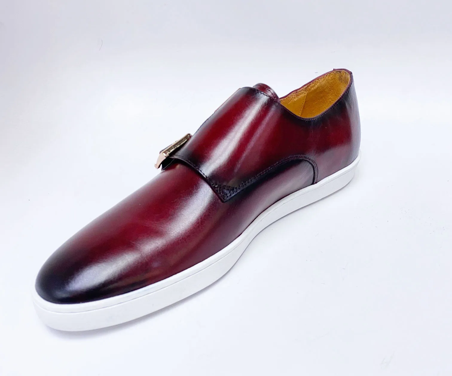 Calfskin Double Monkstrap Shoe Burgundy