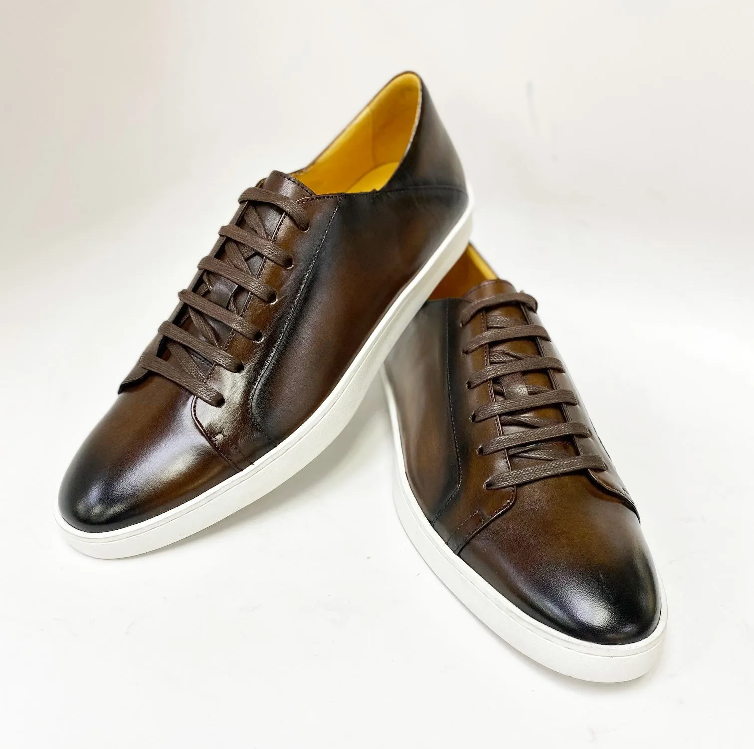 Calfskin Lace-Up Sneaker Chestnut