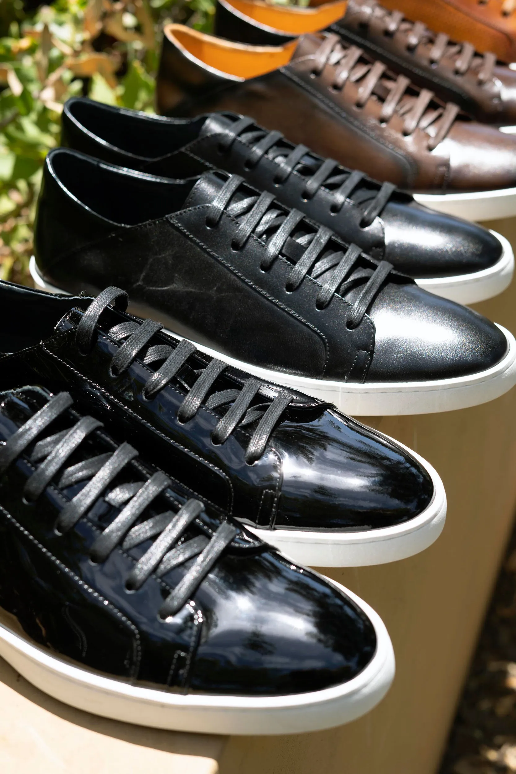 Calfskin Lace-Up Sneaker Chestnut