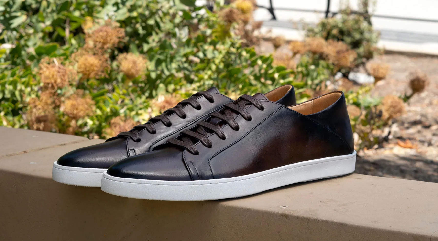 Calfskin Lace-Up Sneaker Chestnut