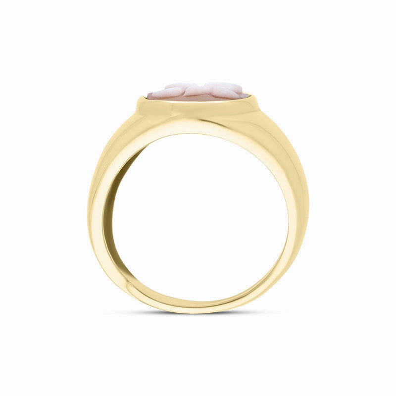Cameo Italy Yellow Gold Plated Sterling Silver Signet Ring D