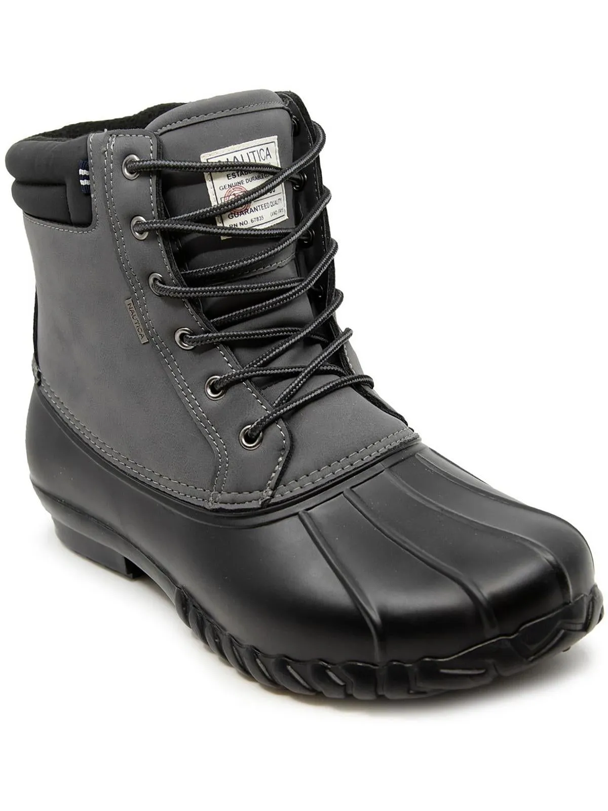 Channing Mens Faux Leather Lace-Up Winter & Snow Boots